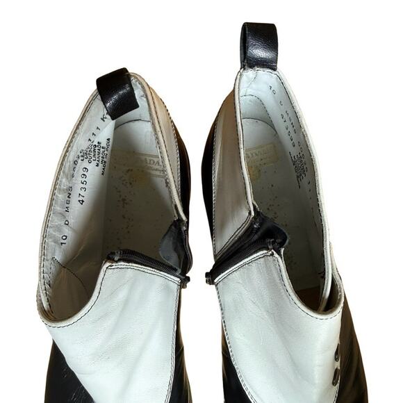 Stacy Adams Madison Spectator Spat Ankle Boots Black White Shoes Leather 10 D main image 7